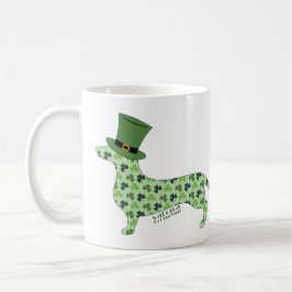 Dachshund med St. Patrick Dag Hat Kaffemugg