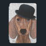 Dachshund med svart Bowlareare Hat iPad Mini Skydd<br><div class="desc">Husdjur</div>