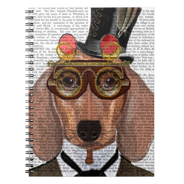 Dachshund med Top hat och Goggles Anteckningsbok (Framsidan)