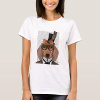 Dachshund med Top hat och Goggles