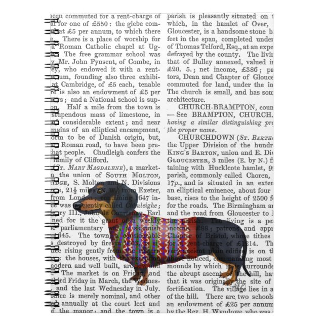 Dachshund med ylle anteckningsbok (Framsidan)