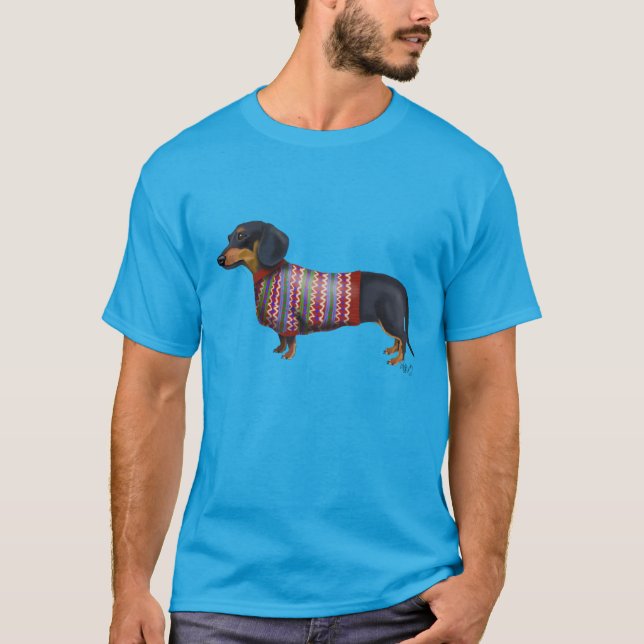 Dachshund med ylle t-shirt (Framsida)