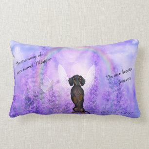 Dachshund Memorial Rainbow Bridge Pillow Lumbarkudde