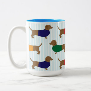 Dachshund Menagerie Två-Tonad Mugg