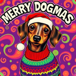 Dachshund Merry Dogmas T Shirt