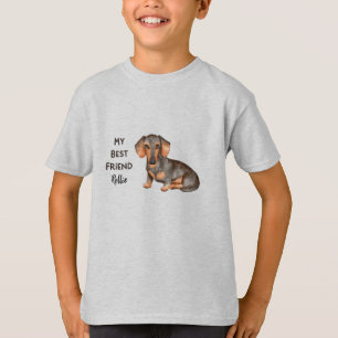 Dachshund Min bästa vän Anpassningsbar Pet Namn T- T Shirt