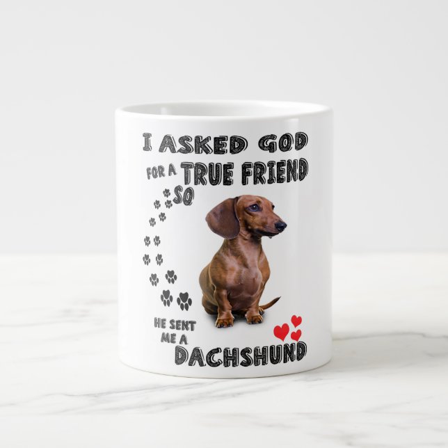 Dachshund Miniature Gift, Sause Hund, Weenie Wog Jumbo Mugg (Framsidan)