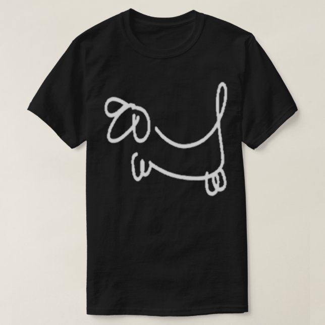 Dachshund-minimalistisk utformning hund älskare t shirt (Design framsida)