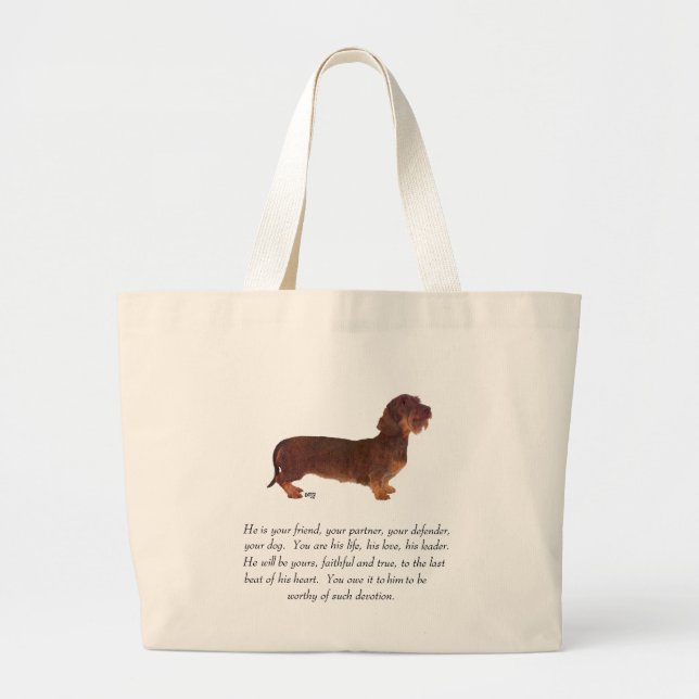 Dachshund- minne - hane jumbo tygkasse (Framsidan)