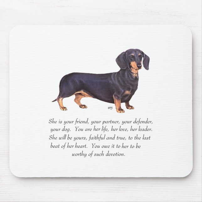 Dachshund- minnesföremål - Hona Musmatta (Framsidan)