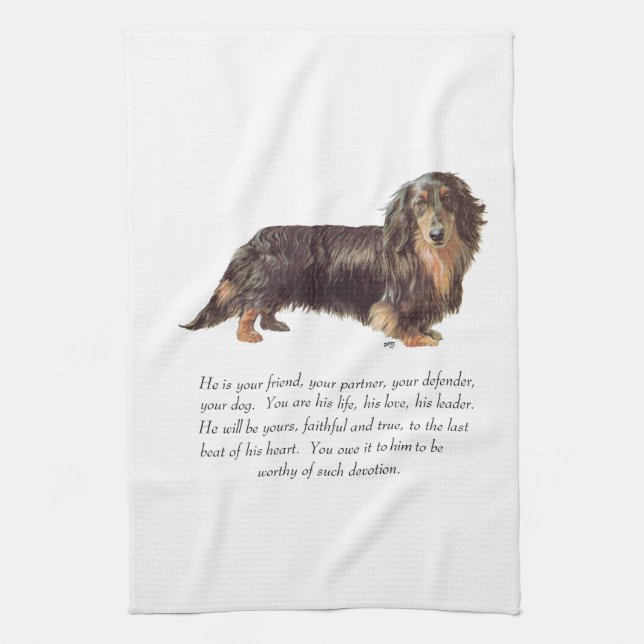 Dachshund- minnesgåva - hane kökshandduk (Vertikal)