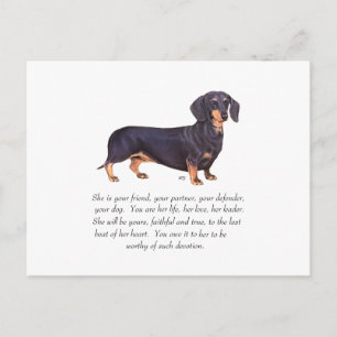 Dachshund- minnesgåva - Hona Vykort