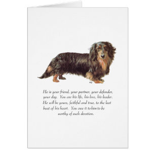 Dachshund- minnessak - hane hälsningskort