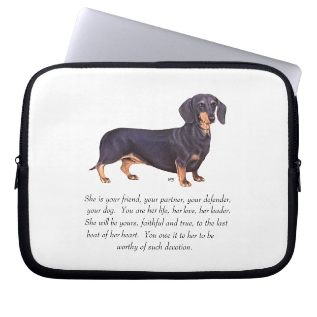 Dachshund- minnessak - Hona Laptop Fodral (Framsidan)