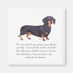 Dachshund- minnessak - hona magnet
