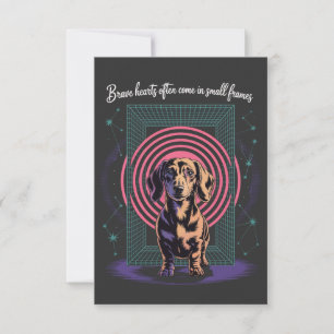 Dachshund Modiga Hjärtan Kommer Ofta I Små Ramar Tack Kort