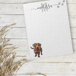 Dachshund Monogram-Personlig Anteckningsblock<br><div class="desc">Den här designen kan vara personlig i det område som tillhandahålls genom att ändra fotot och/eller text. Du kan också anpassa den genom att klicka på Anpassa den här mallen och sedan välja klicka för att anpassa ytterligare alternativ och ta bort eller ändra färg i bakgrunden, lägga till text, ändra...</div>