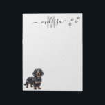 Dachshund Monogram-Personlig Anteckningsblock<br><div class="desc">Den här designen kan vara personlig i det område som tillhandahålls genom att ändra fotot och/eller text. Du kan också anpassa den genom att klicka på Anpassa den här mallen och sedan välja klicka för att anpassa ytterligare alternativ och ta bort eller ändra färg i bakgrunden, lägga till text, ändra...</div>