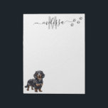 Dachshund Monogram-Personlig Anteckningsblock<br><div class="desc">Den här designen kan vara personlig i det område som tillhandahålls genom att ändra fotot och/eller text. Du kan också anpassa den genom att klicka på Anpassa den här mallen och sedan välja klicka för att anpassa ytterligare alternativ och ta bort eller ändra färg i bakgrunden, lägga till text, ändra...</div>