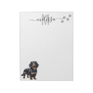 Dachshund Monogram-Personlig Anteckningsblock
