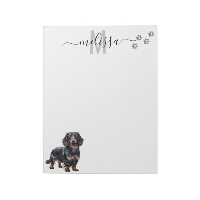 Dachshund Monogram-Personlig Anteckningsblock (Roterad)