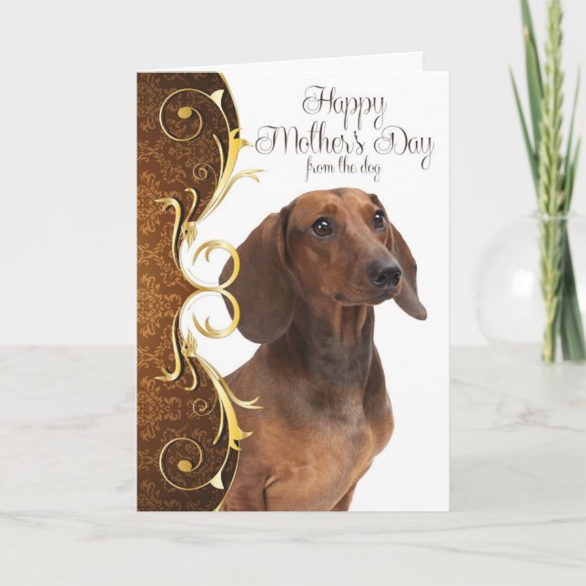 Dachshund Mors dag Card Kort (Framsida)
