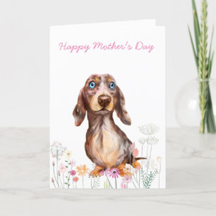 Dachshund Mors dag Card Tack Kort