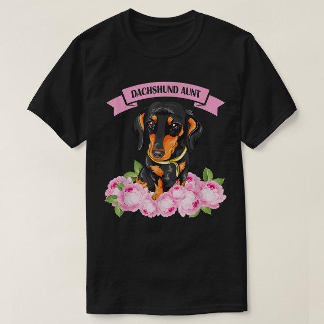 Dachshund Moster Wiener Doxie Älskare Owner Blommi T Shirt (Design framsida)