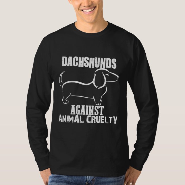 Dachshund mot djurplågeri t shirt (Framsida)