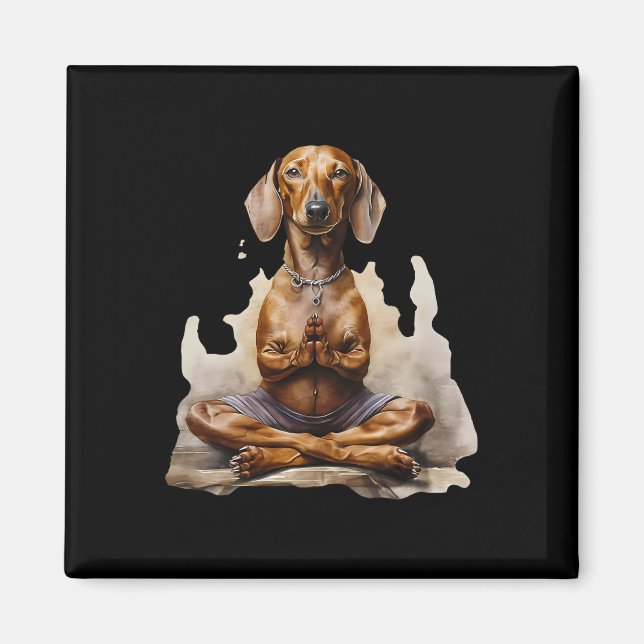 Dachshund Muay Thai Boxning Karate Kickboxning Mar Magnet (Framsidan)