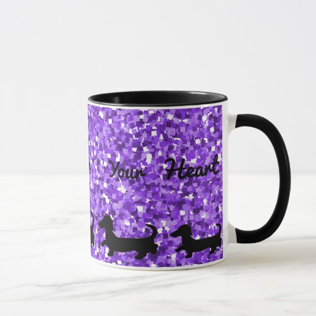 Dachshund-mugg Doxie-gåva Wiener Dog-silhuett Mugg (Höger)