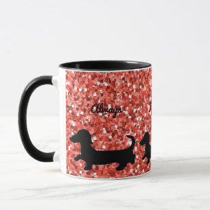 Dachshund Mugg följer Älskare-gåvan av din hjärtdo