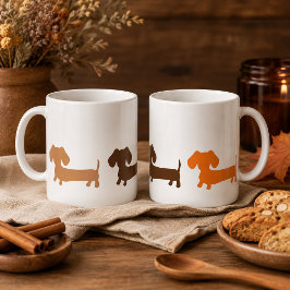 Dachshund-mugg jordnära bruna färger kaffemugg