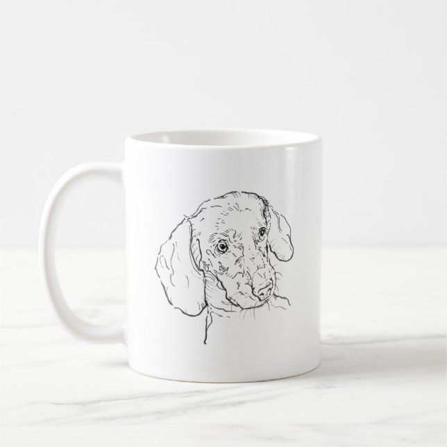 Dachshund-mugg – korvhundkaffe, wienerhund kaffemugg (Vänster)