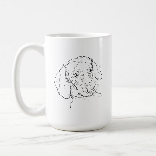 Dachshund-mugg – korvtugg kaffe, wienerhund kaffemugg (Vänster)