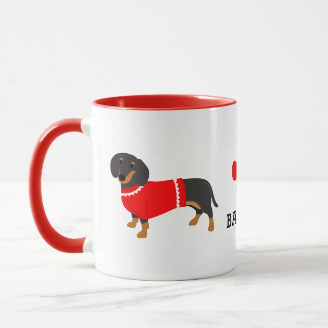 Dachshund Mugg Personlig (Vänster)