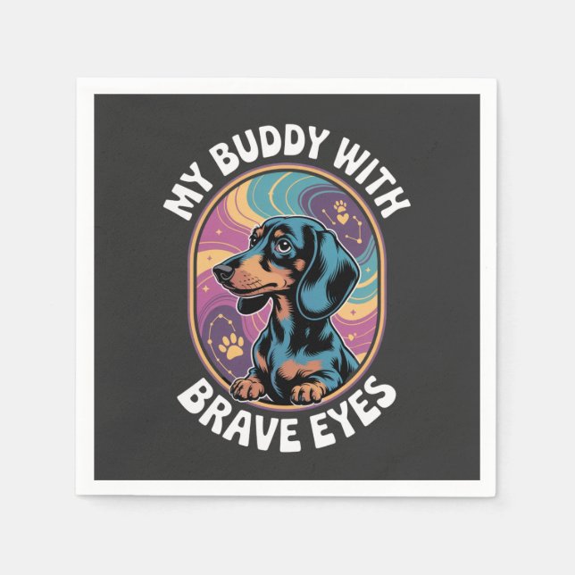Dachshund My Buddy With Brave Eyes Pappersservett (Framsidan)