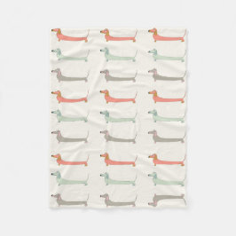 Dachshund Mysigt Throw Fleecefilt