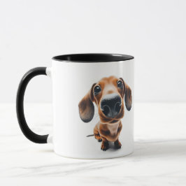 Dachshund nära Mugg med dig namn