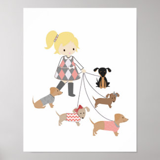 Dachshund Nursery Wall Art Poster
