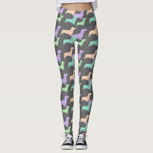 Dachshund och Argyle Leggings
