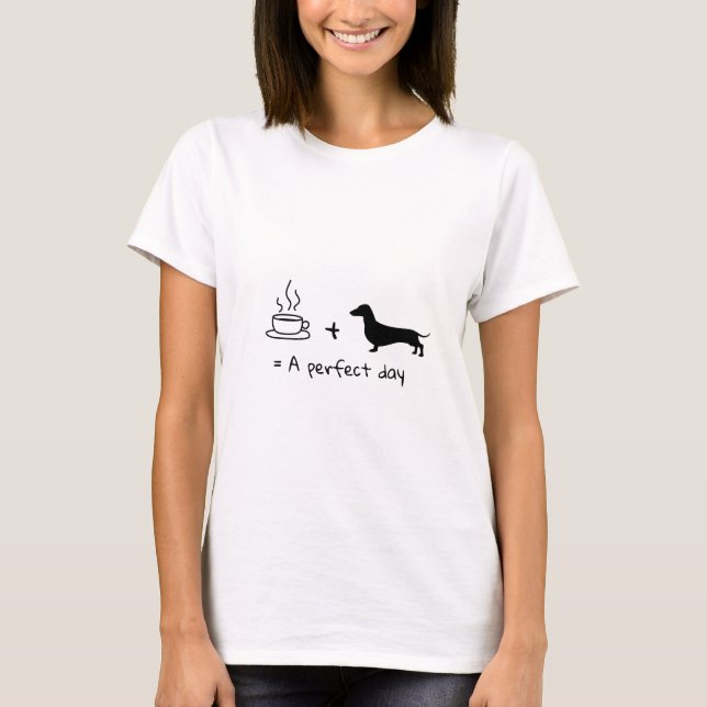 Dachshund och Coffee Älskare Shirt T (Framsida)