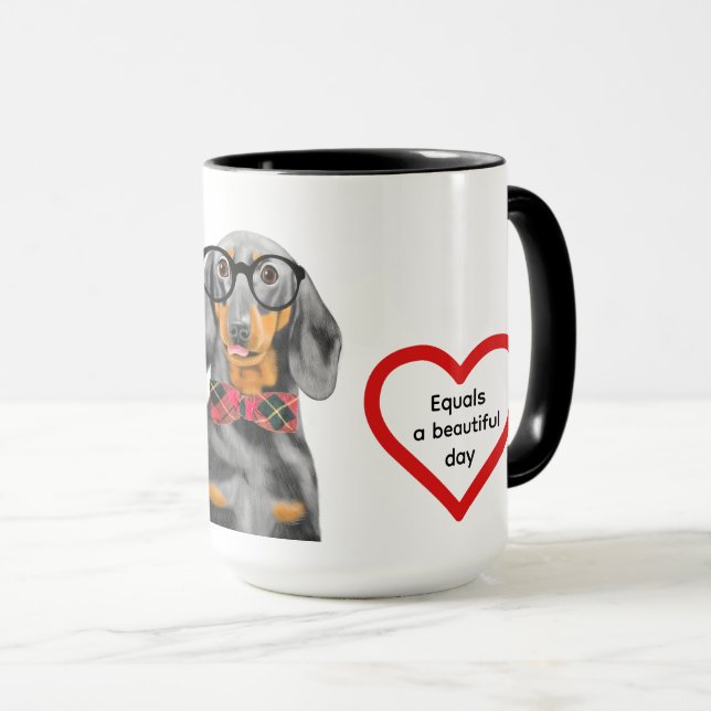 DACHSHUND OCH COFFEE MUGG (Framsida höger)
