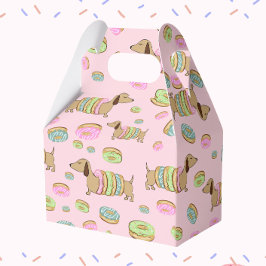 Dachshund och Donuts Gift Favor Box för Party Presentaskar
