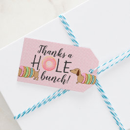 Dachshund och Donuts Party Tack Hål Bunch Presentetikett