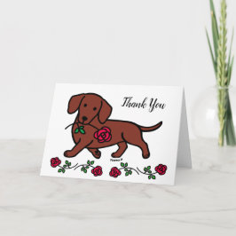 Dachshund och ett tack för tecknaden Ro Kort