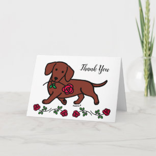 Dachshund och ett tack för tecknaden Ro Kort