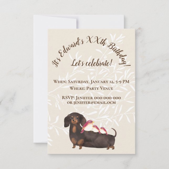 Dachshund- och fågelfamiljen (Framsida)