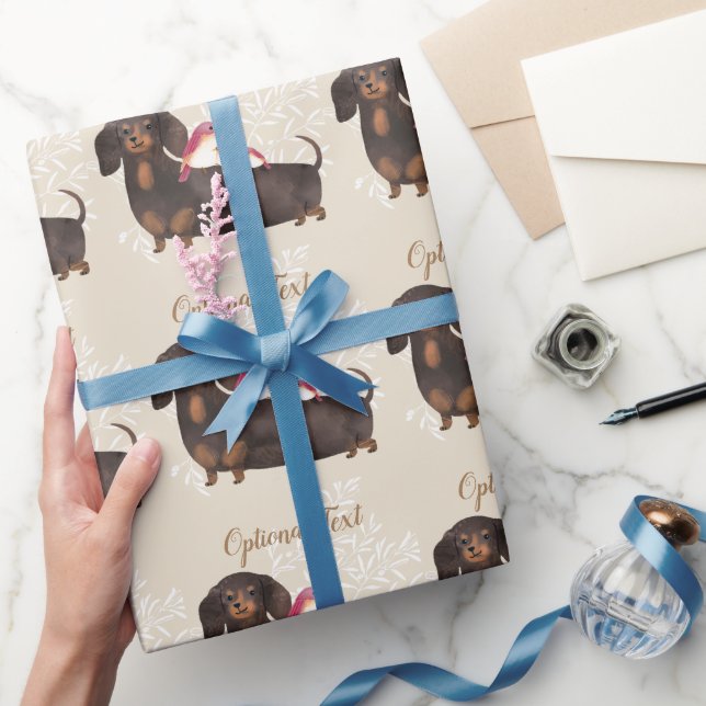 Dachshund- och fågelfamiljen presentpapper (Gifting)