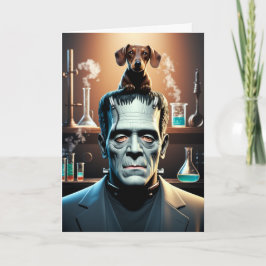 Dachshund- och Frankenstein-kort Kort